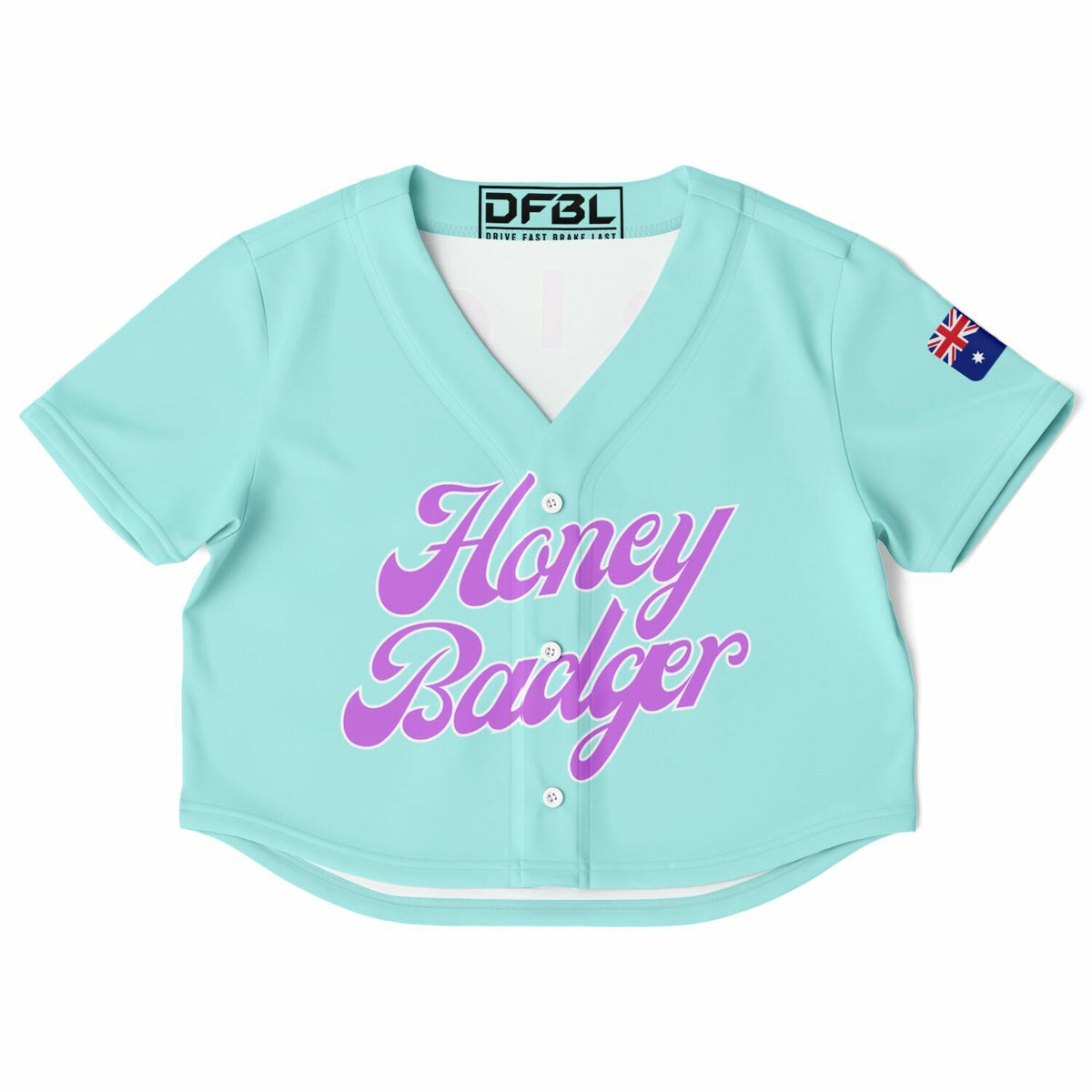 RIC3 "3" Hand Women's Cropped Baseball Jersey - Teal