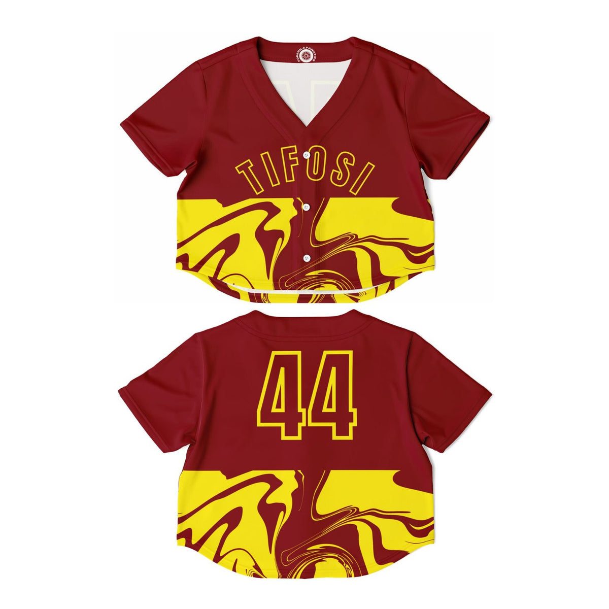 Tifosi Liquid Design #44 Women's Cropped Baseball Jersey