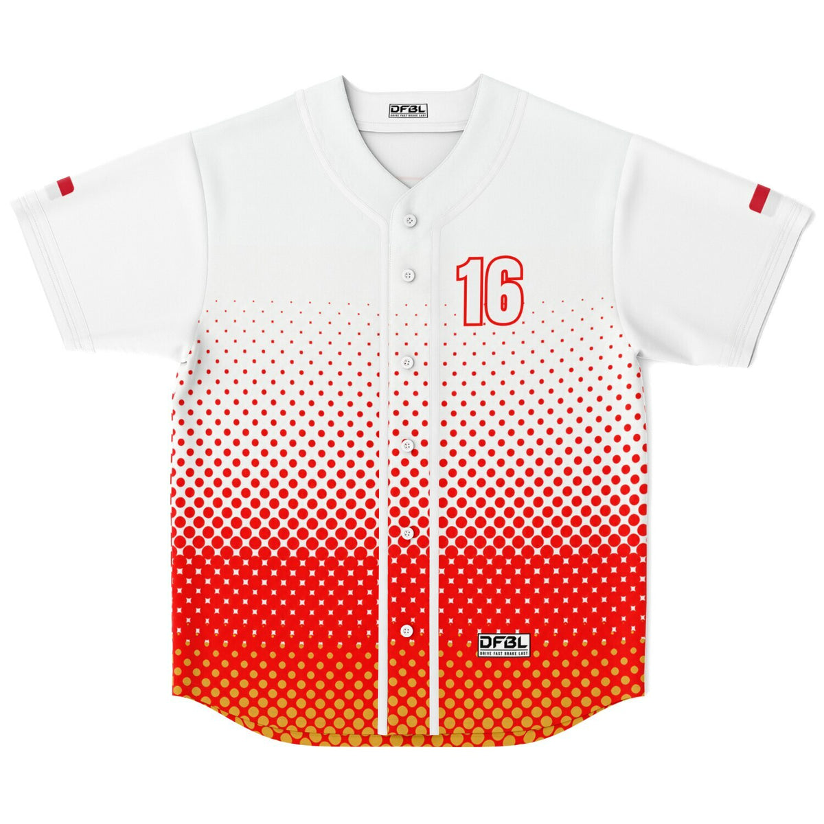 Leclerc Halftone Classic Baseball Jersey White Red
