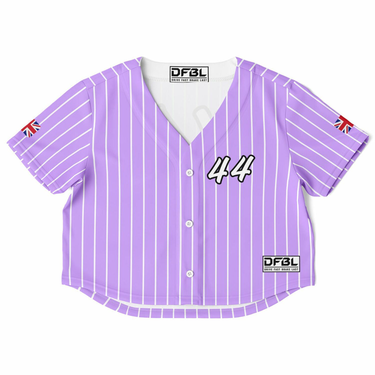 HAM44 Pinstripe Cropped Baseball Jersey - Lilac