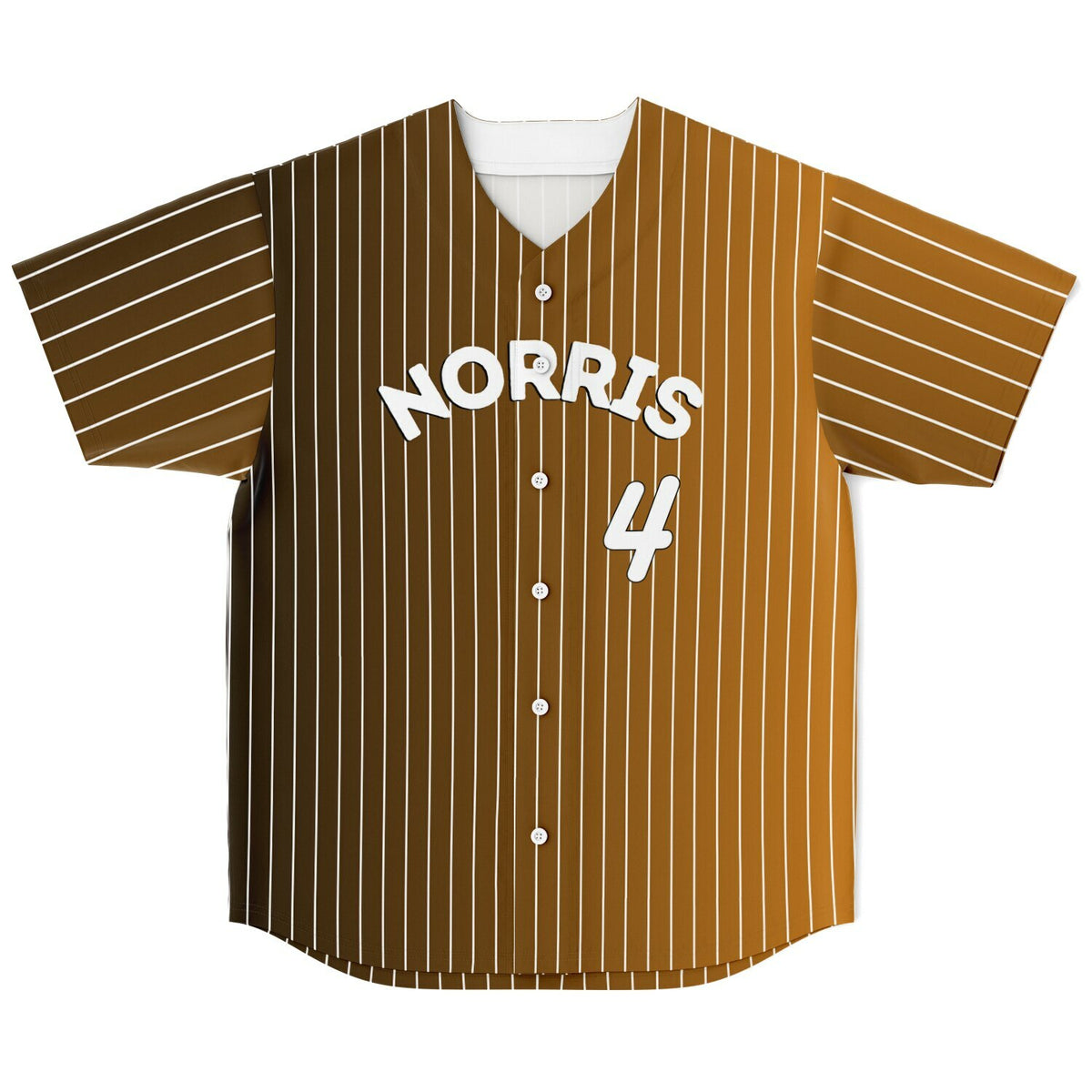 NOR4 Pinstripe Baseball Jersey - Orange & Black