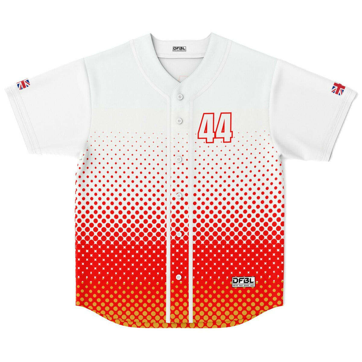 Hamilton Halftone Baseball Jersey - White Red