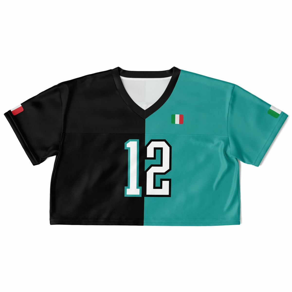 ANT12 Split Legacy Women's Cropped Football Jersey - Black/Teal