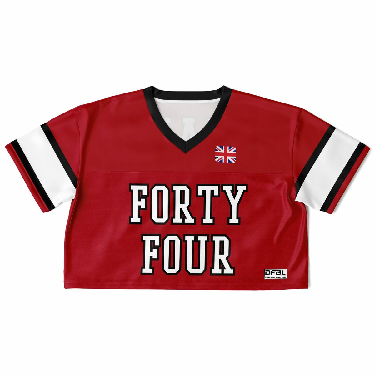 HAM44 Number Women's Cropped Football Jersey - Red