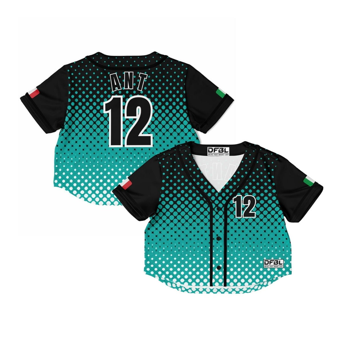 ANT12 Halftone Cropped Women's Baseball Jersey