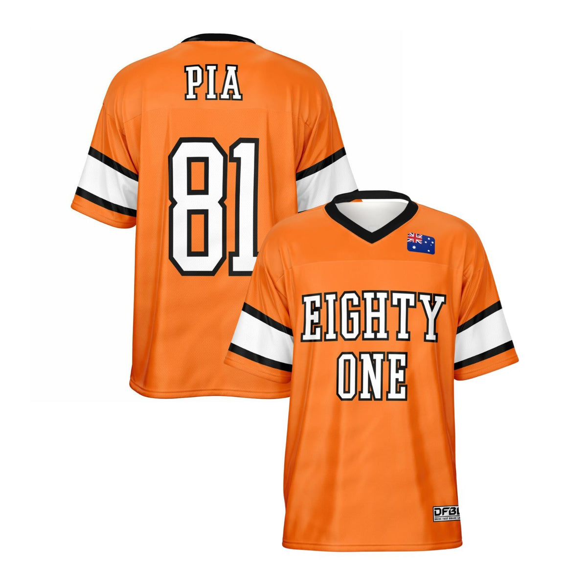 PIA81 Number Classic Football Jersey - Orange