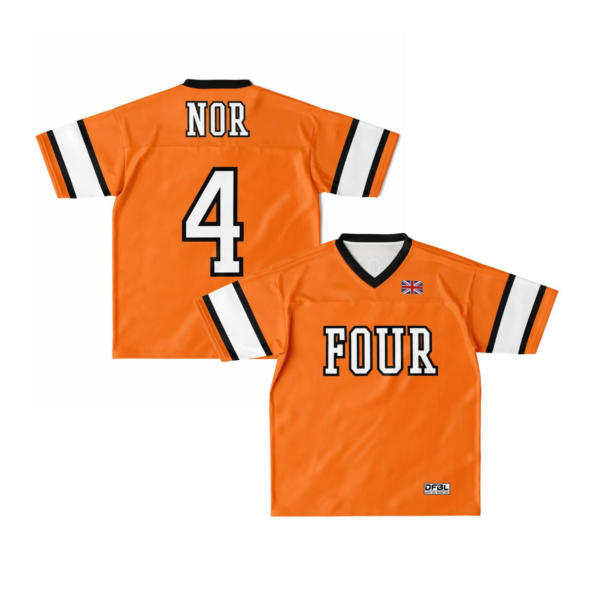 NOR4 Number Classic Football Jersey - Orange