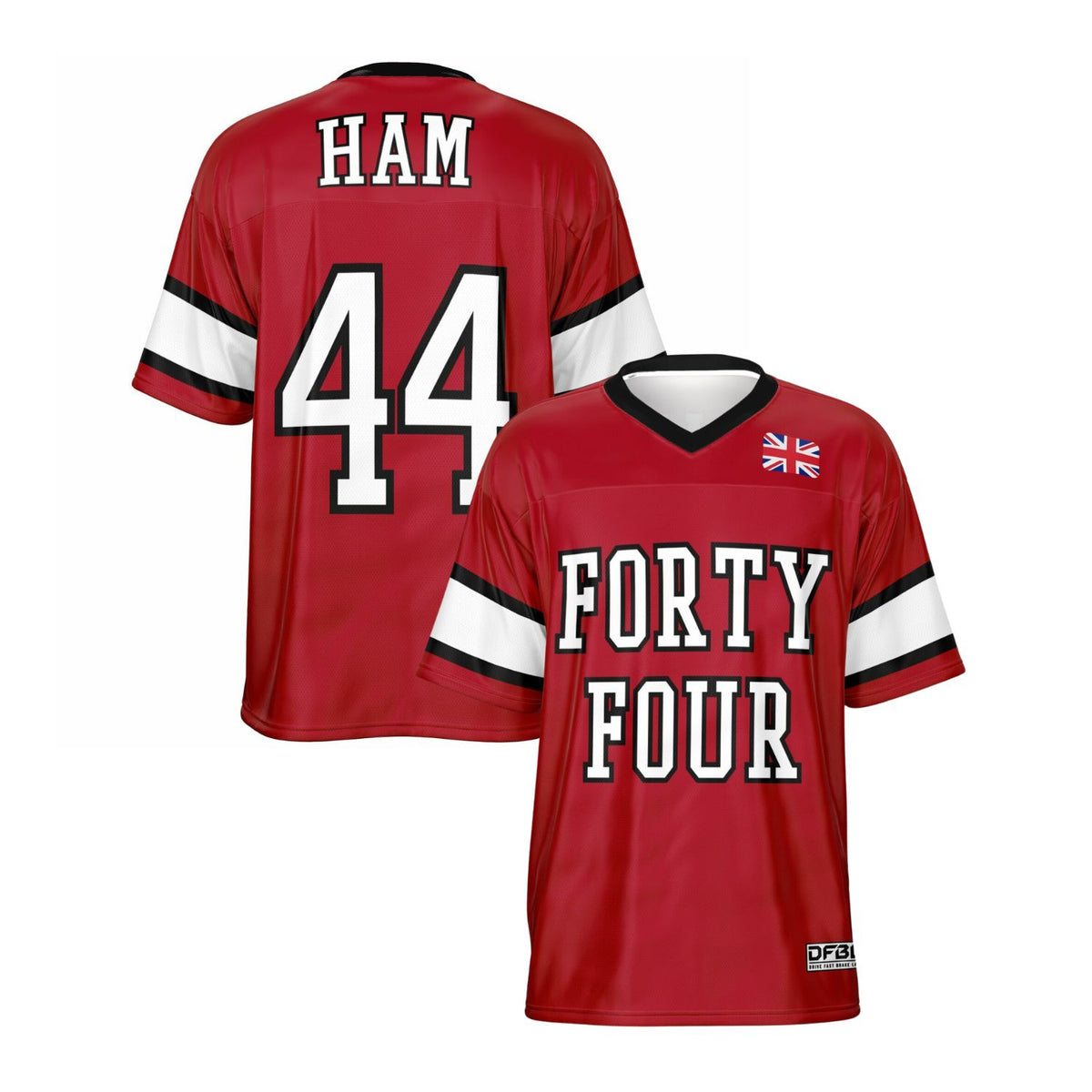 HAM44 Number Classic Football Jersey - Red