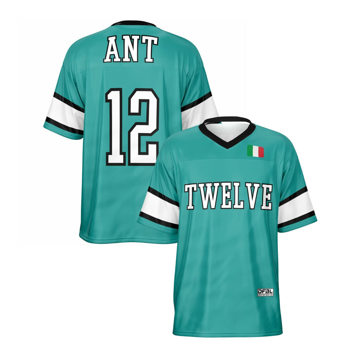 ANT12 Number Classic Football Jersey - Teal