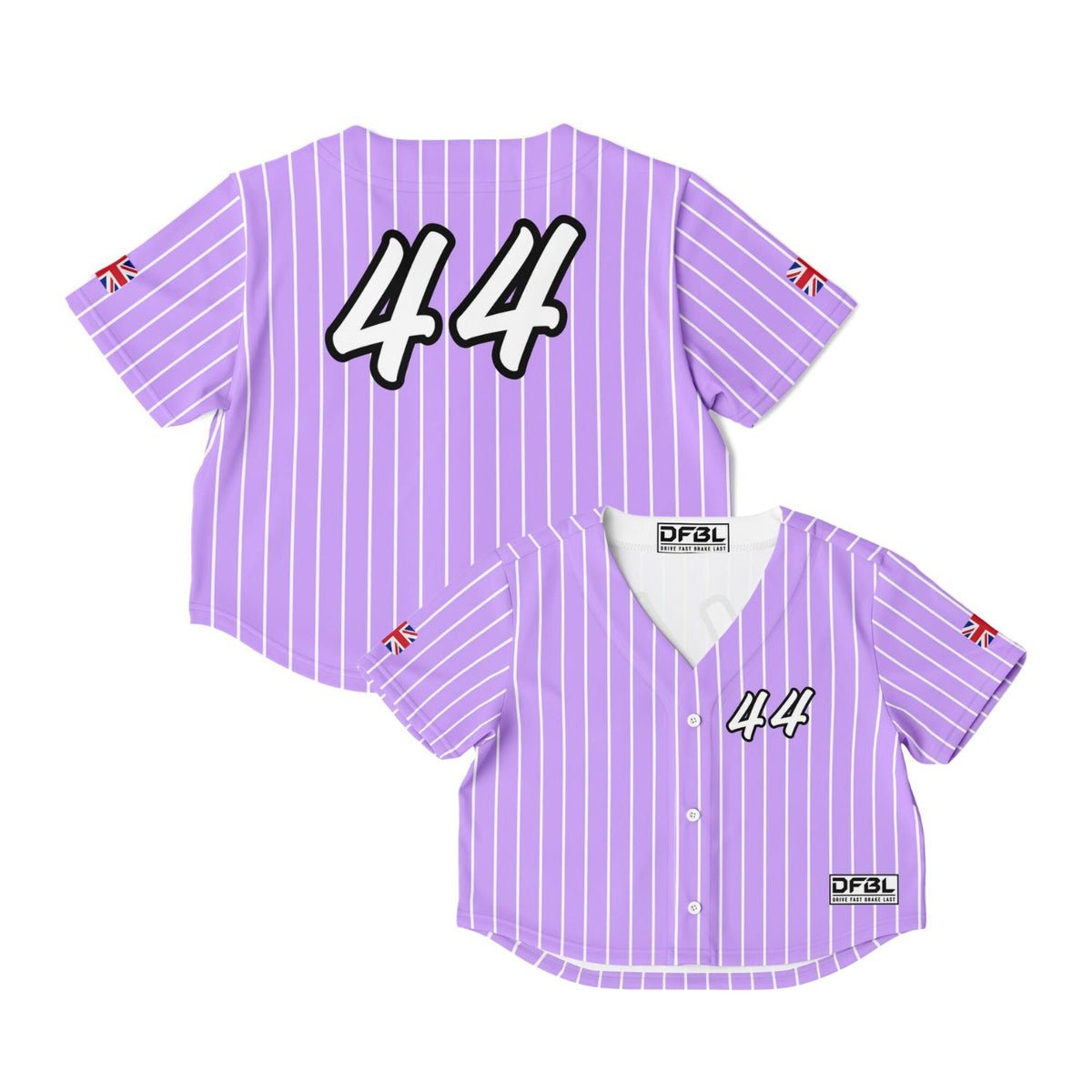 HAM44 Pinstripe Cropped Baseball Jersey - Lilac