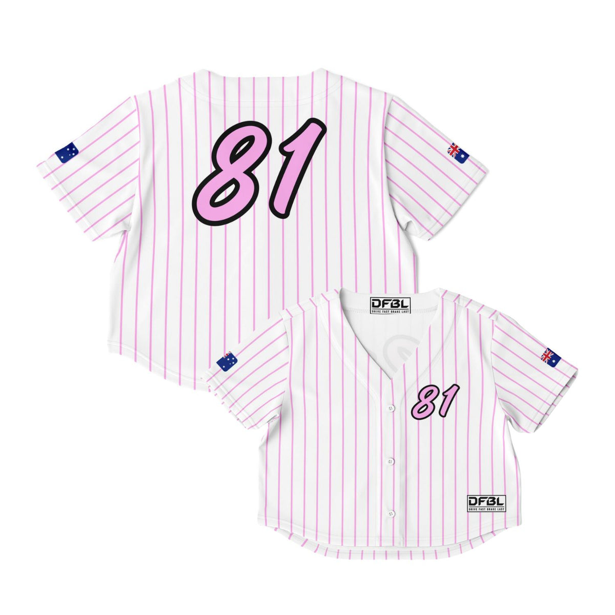 PIA81 Pinstripe Women's Baseball Jersey -Pink