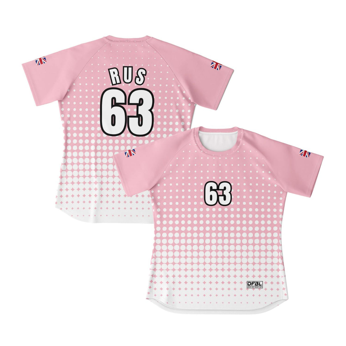 RUS63 Halftone Women's Soccer Jersey - Pink White