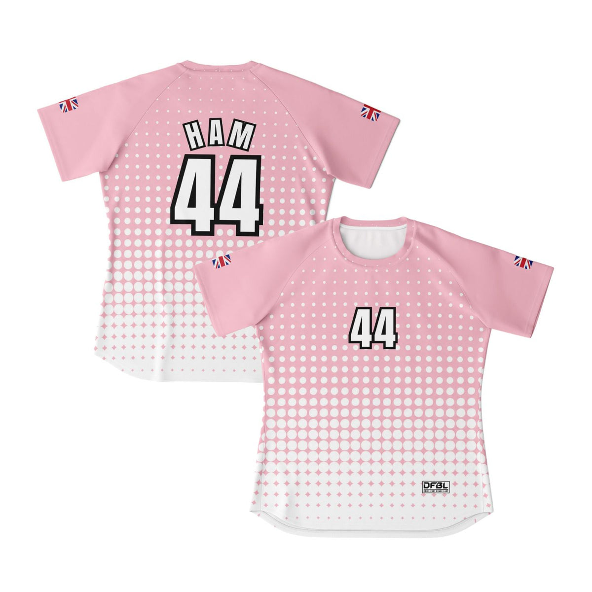 HAM44 Halftone Women's Soccer Jersey - Pink White