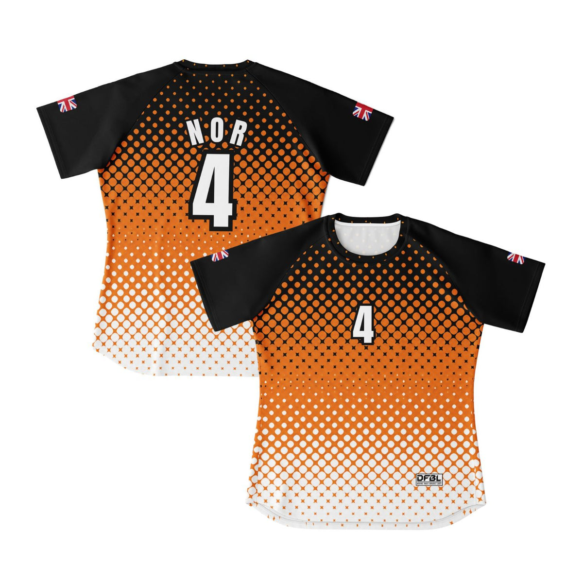 NOR4 Halftone Women's Soccer Jersey - Orange Black