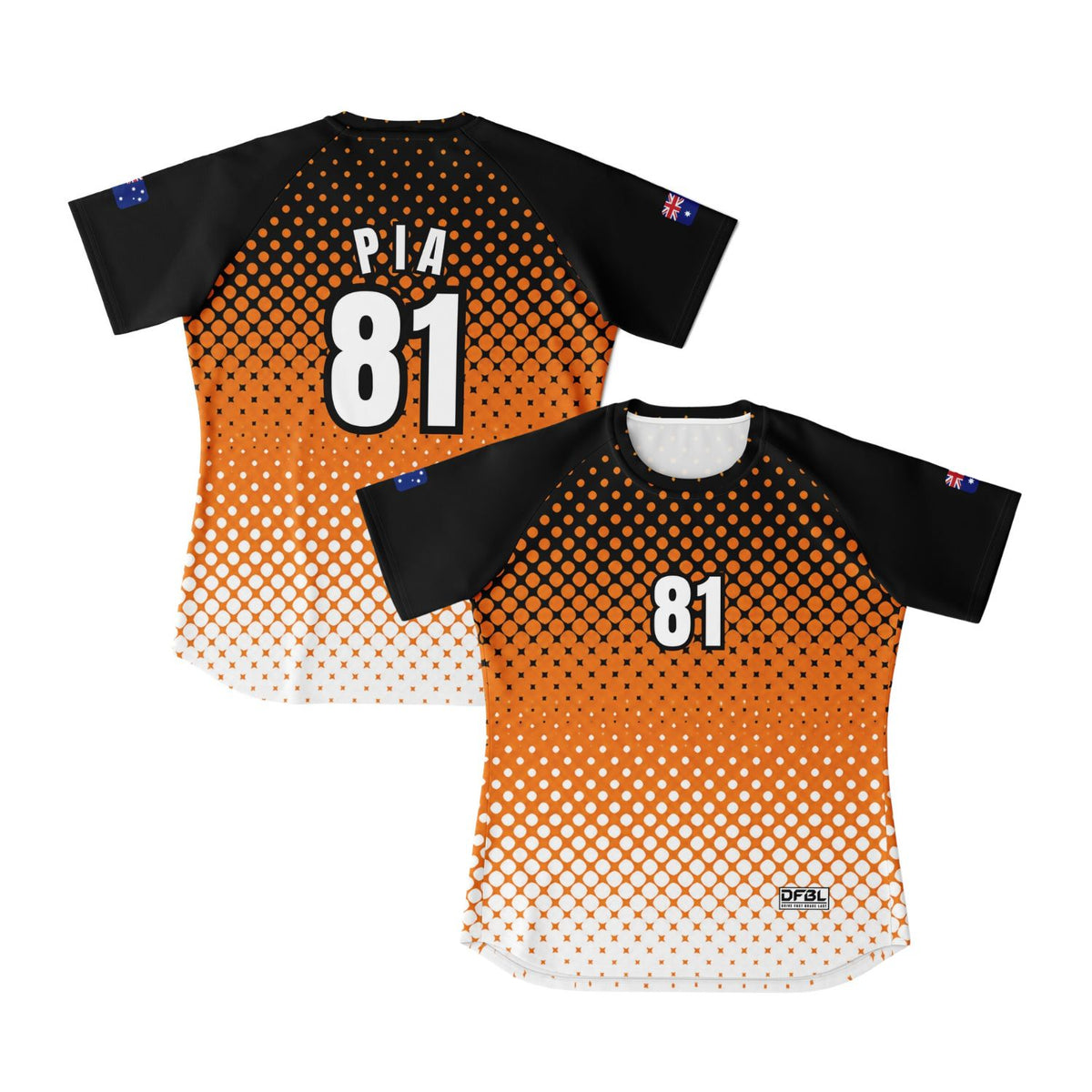 PIA Halftone Women's Soccer Jersey - Orange Black