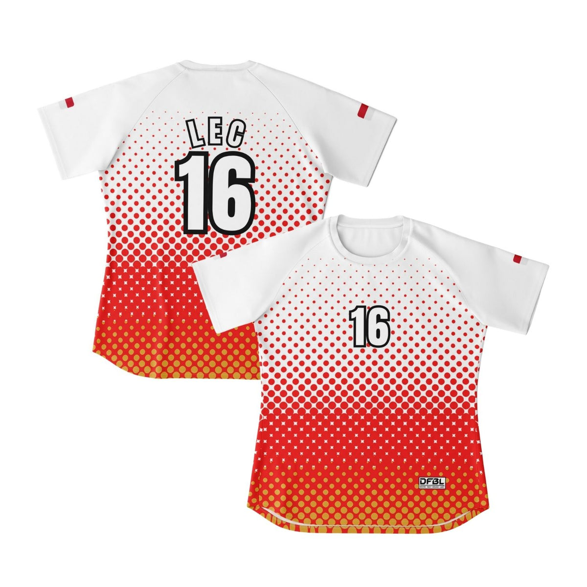 LEC16 Halftone Women's Soccer Jersey - Red White