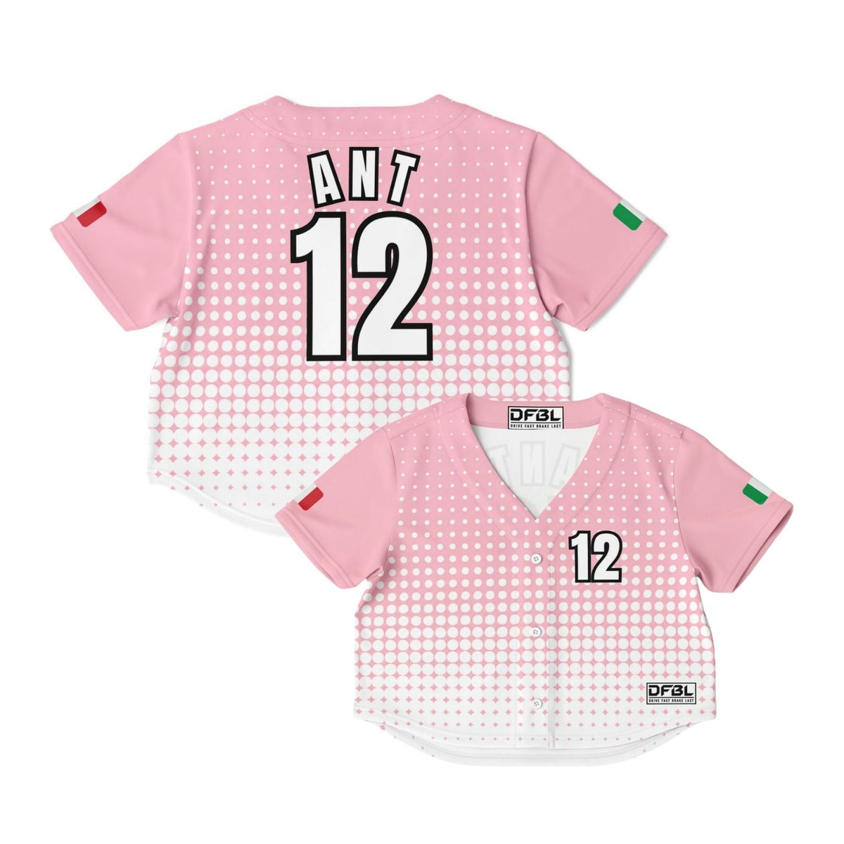 ANT12 Halftone Women's Cropped Baseball Jersey
