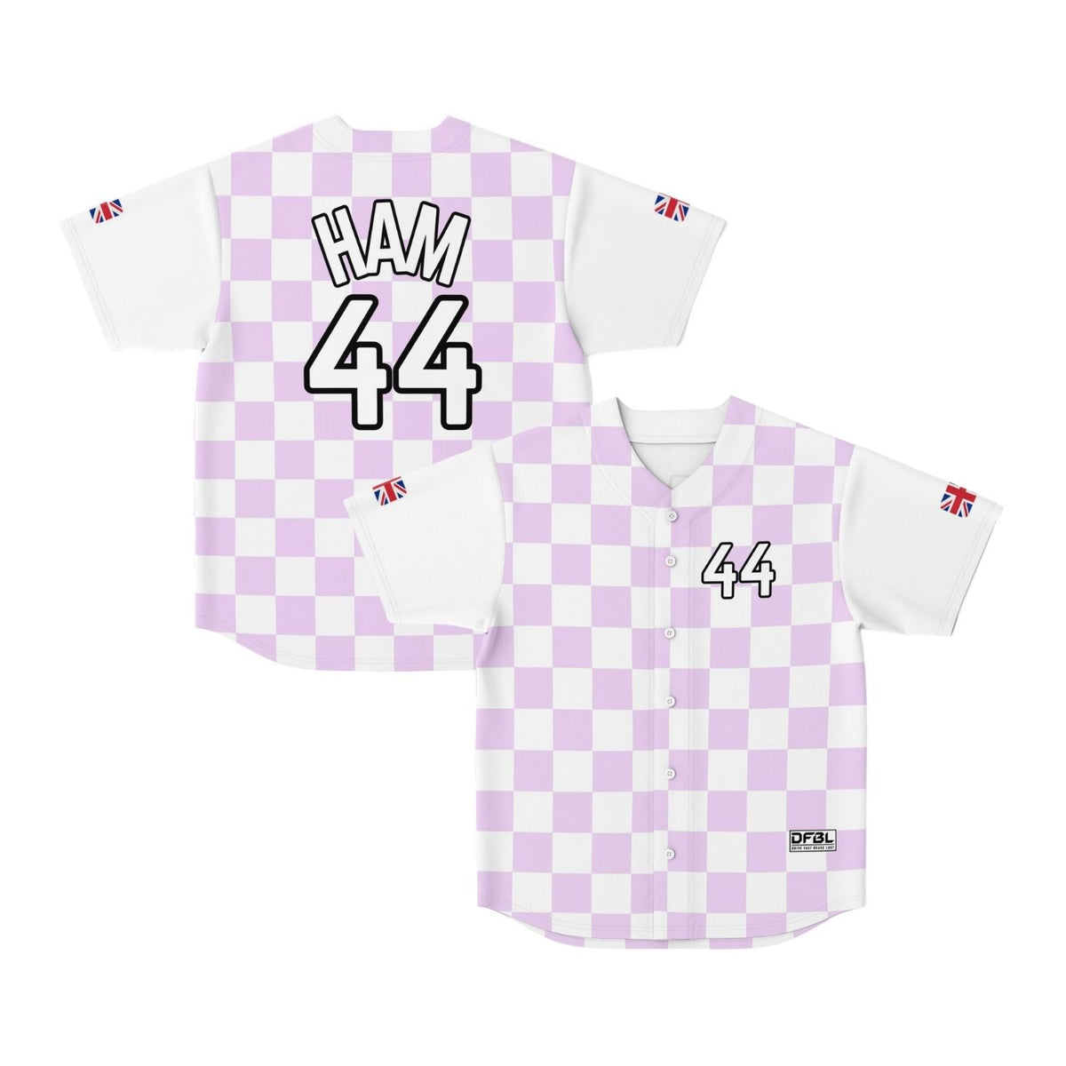 HAM44 Checkered Classic Baseball Jersey - Lilac