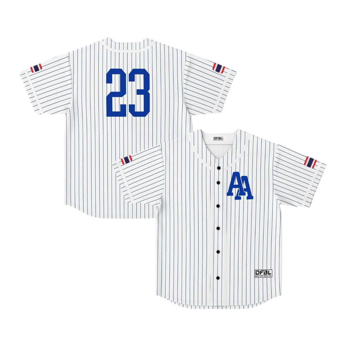 ALB23 Classic Pinstripe Baseball Jersey - Blue White