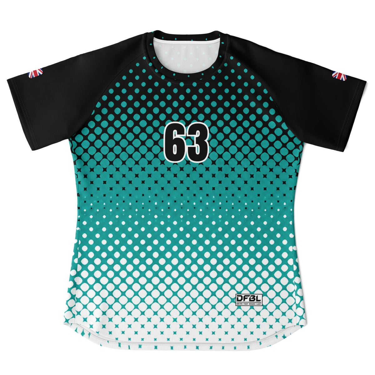 RUS63 Halftone Women's Soccer Jersey - Black Teal