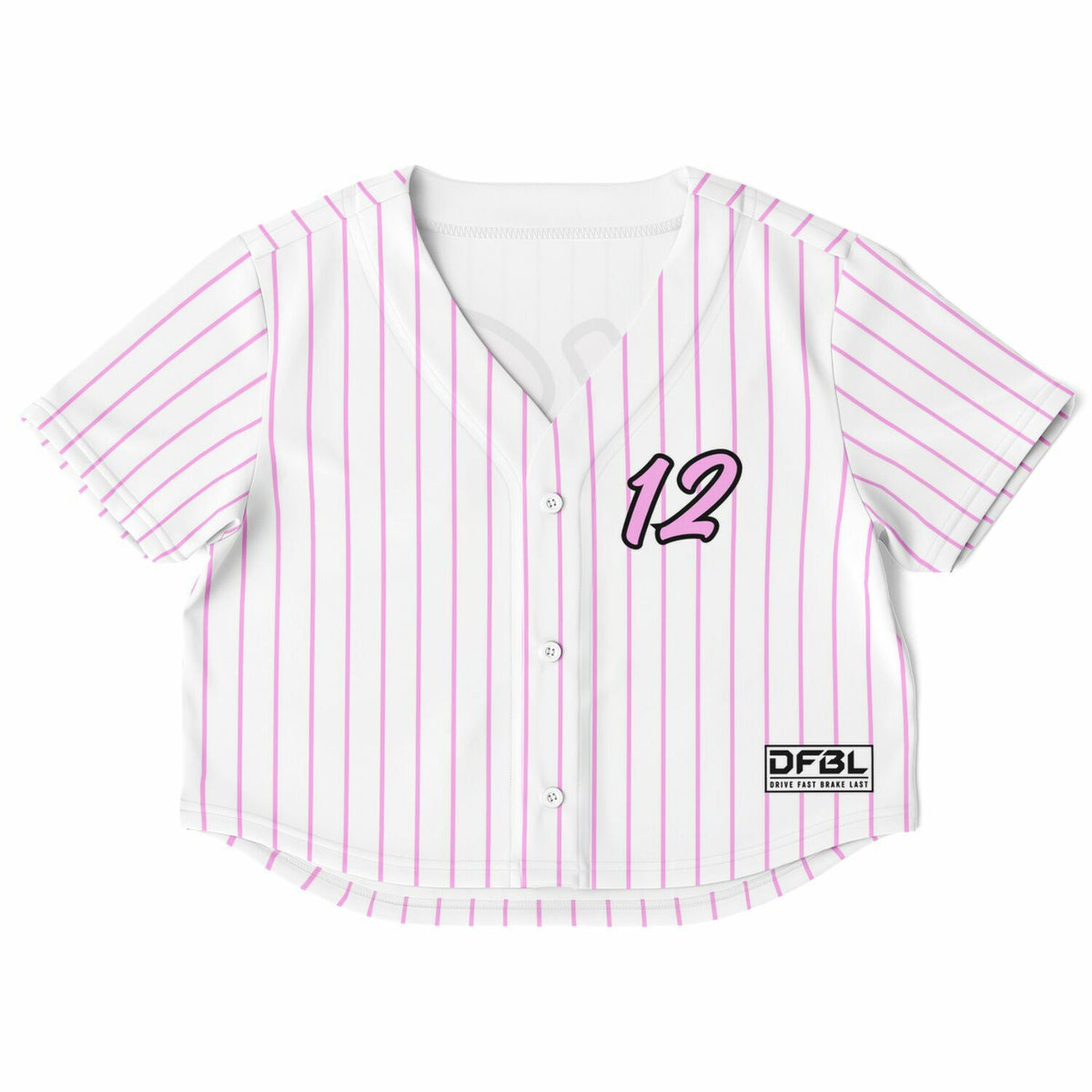 ANT12 Half-tone Cropped Women's Baseball Jersey - White