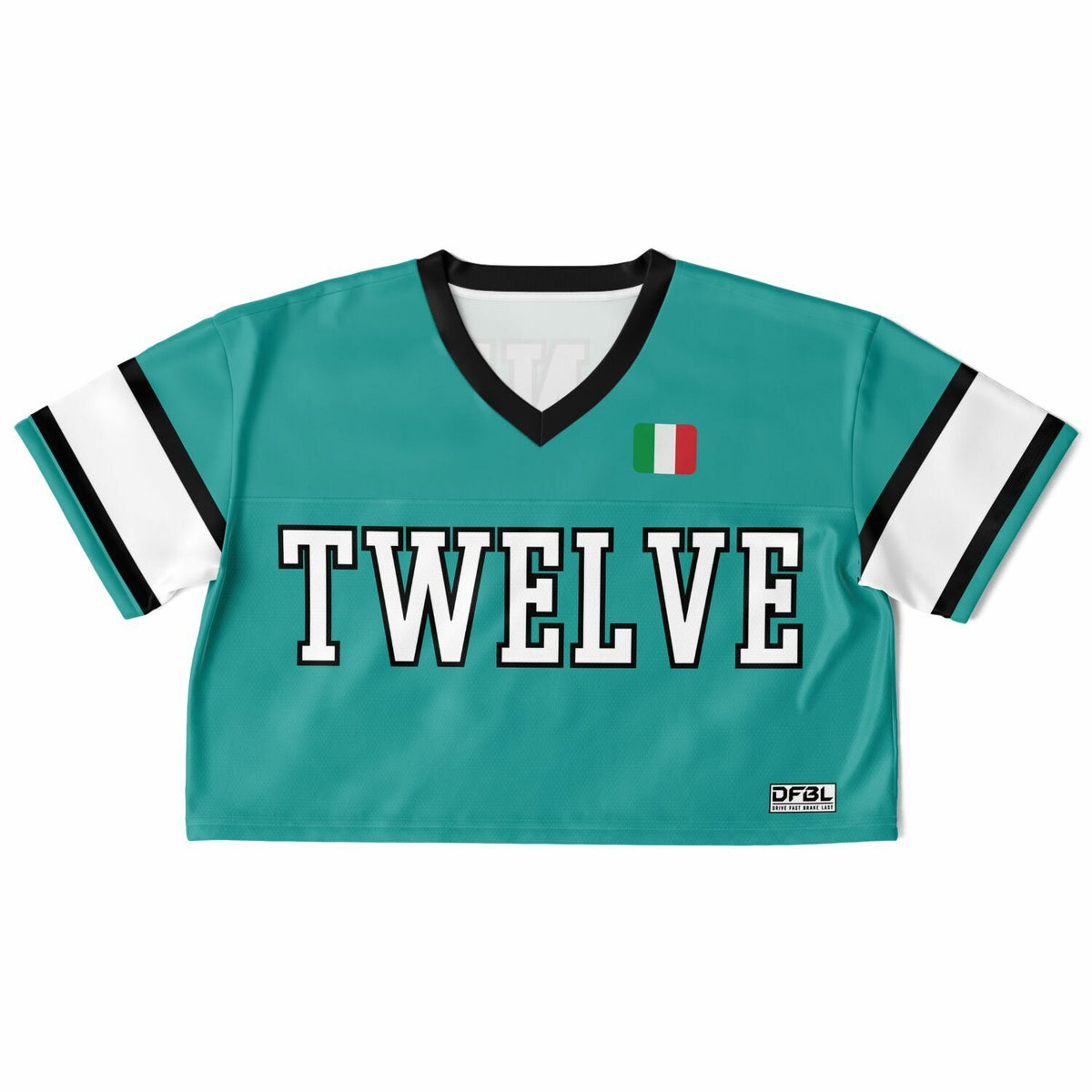 ANT12 Number Women's Cropped Football Jersey - Teal