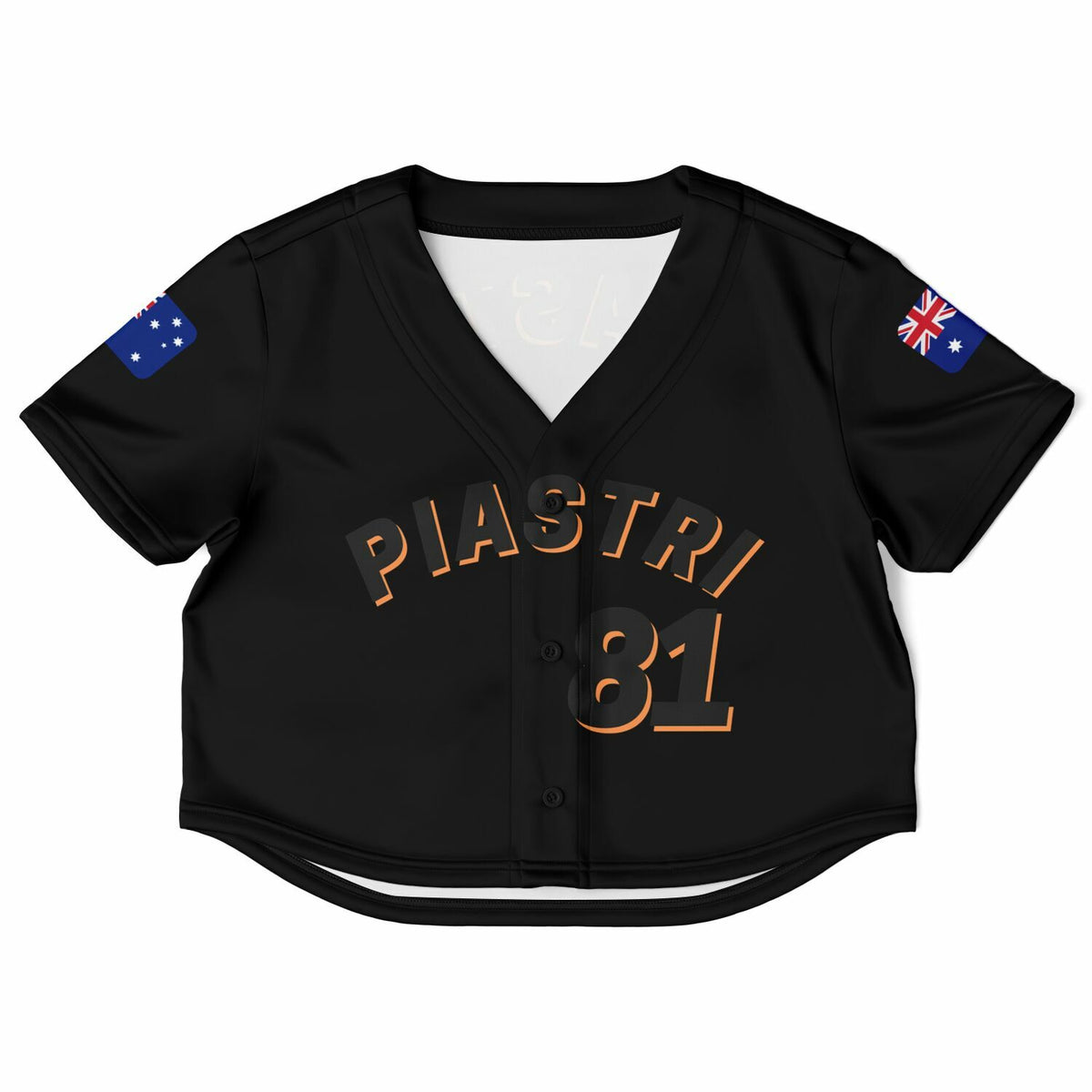 PIA81 Stealth Women's Cropped Baseball Jersey - Black