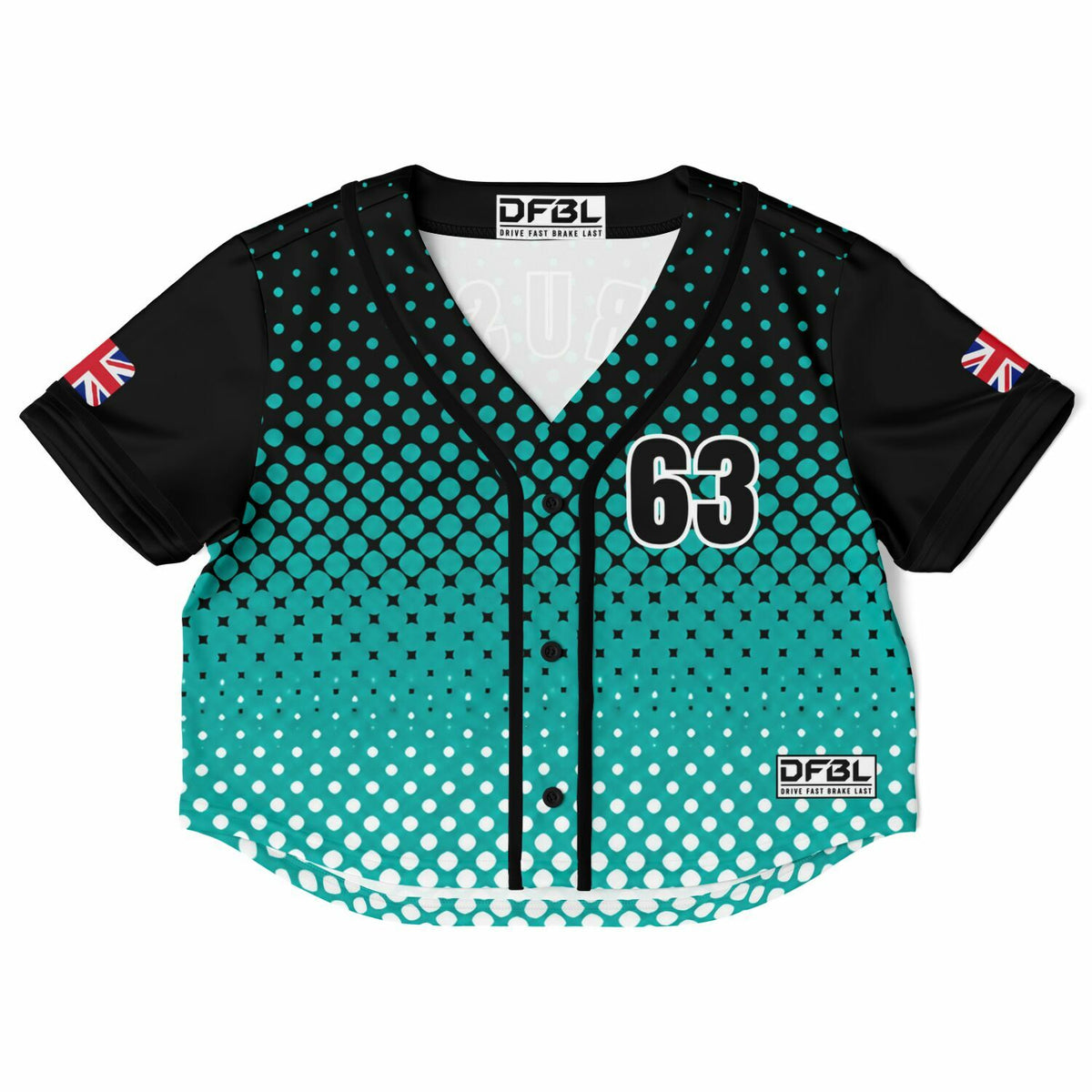 RUS63 Haltone Women's Cropped Baseball Jersey