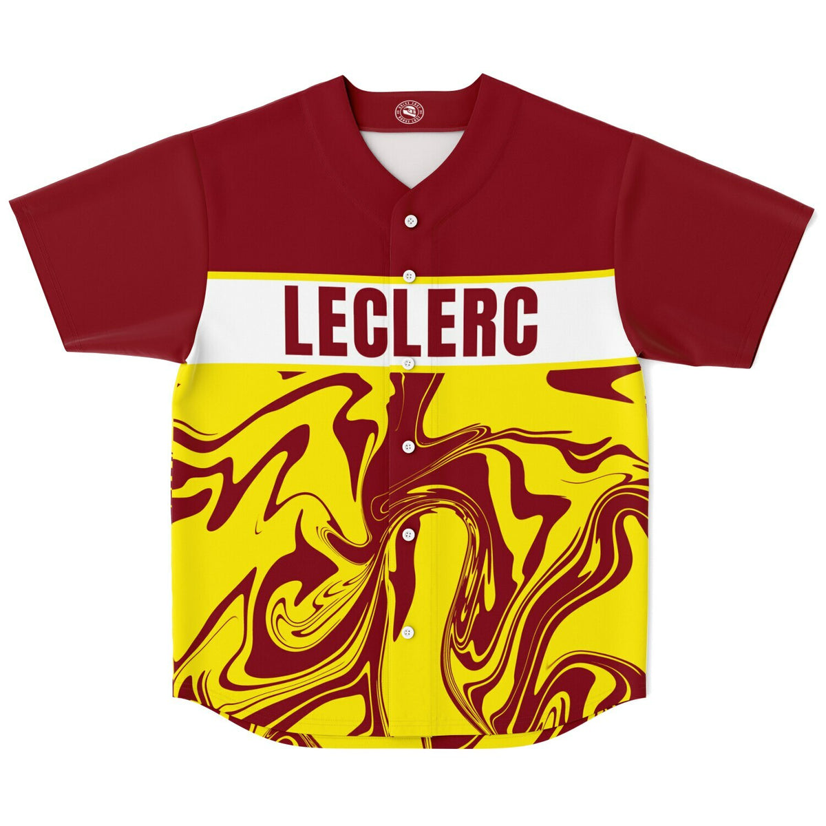 LEC16 Liquid Design Men's Baseball Shirt - Red & Black