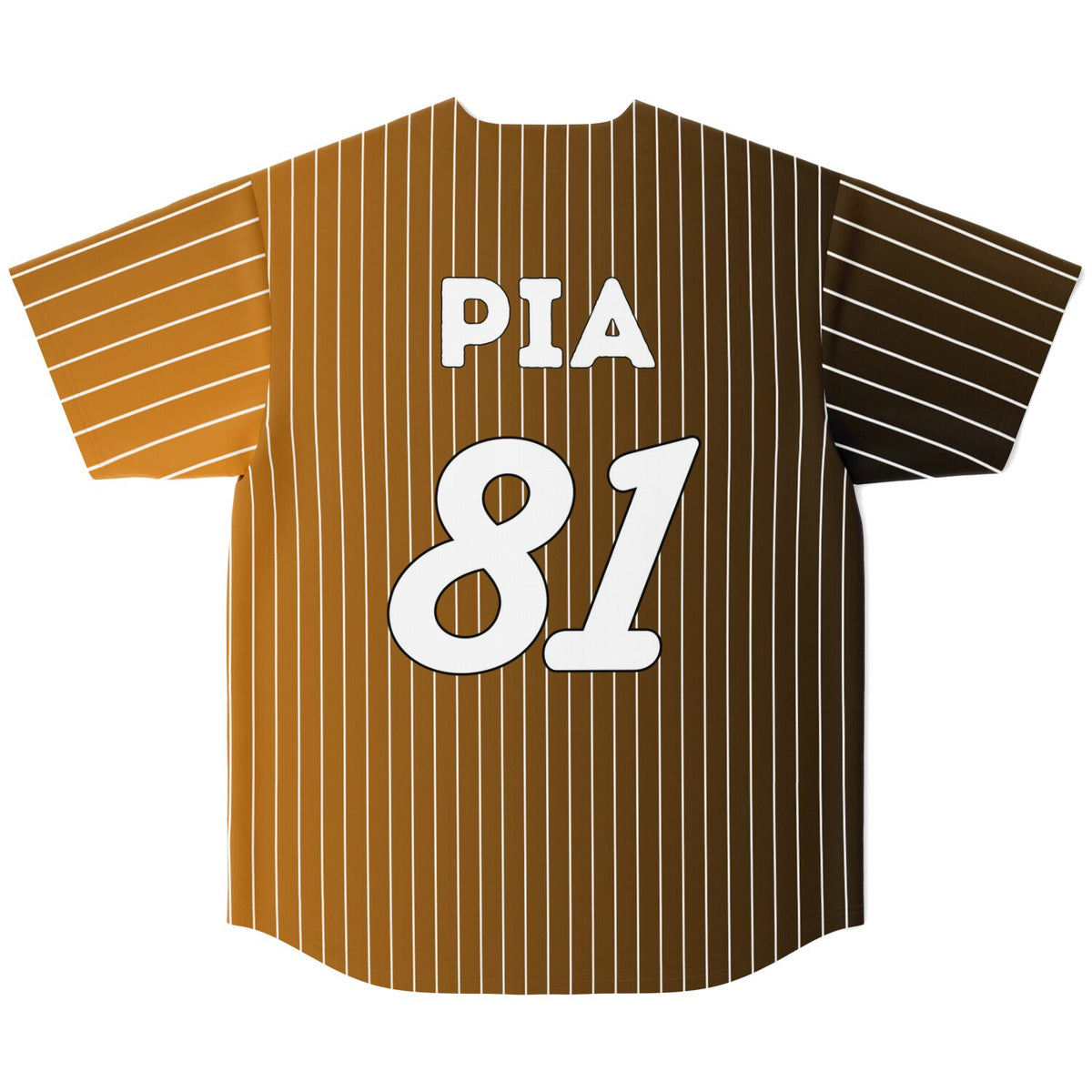 PIA81 Pinstripe Men's Baseball Jersey - Black/Orange Gradient