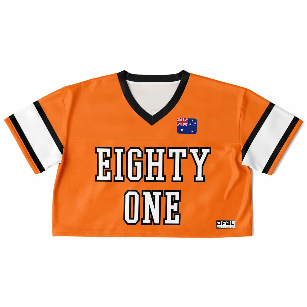 PIA81 Number Women's Cropped Football Jersey - Orange