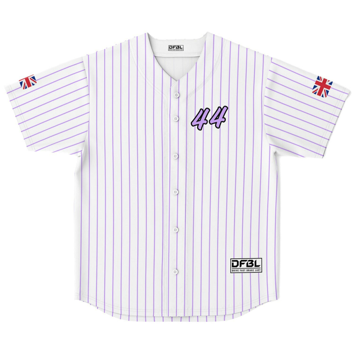 HAM44 Pinstripe Classic Baseball Jersey - White/Lilac